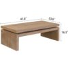 New Natural Wood Coffee Table for Living Room Rectangle Cocktail Rustic Table