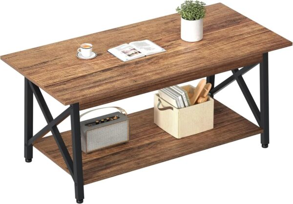 New Rectangle Coffee Wood Living Room Table Farmhouse Accent Center Cocktail Table
